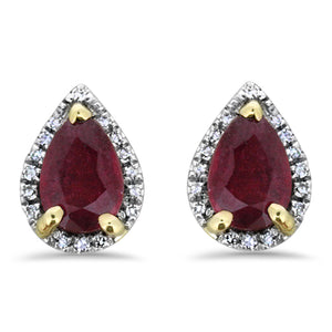 Pear Shape Ruby Earrings