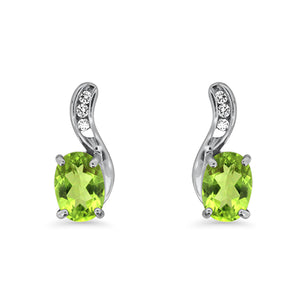 Peridot and Diamond Earrings