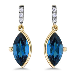 London Blue Topaz and Diamond Earrings