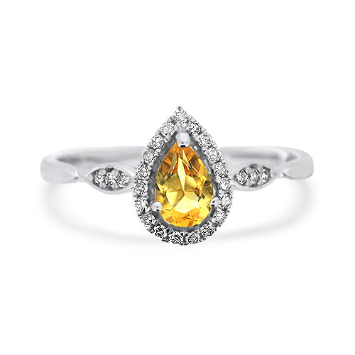 Citrine & Diamond Ring