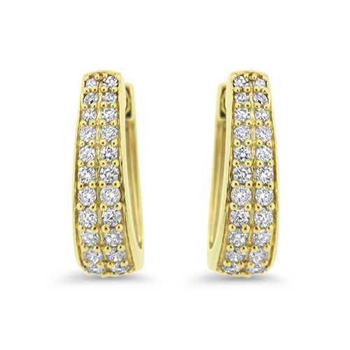 Yellow Gold Diamond Hoops