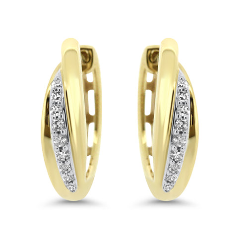 Yellow Gold Diamond Hoops