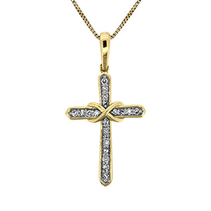 Yellow Gold Diamond Cross Pendant