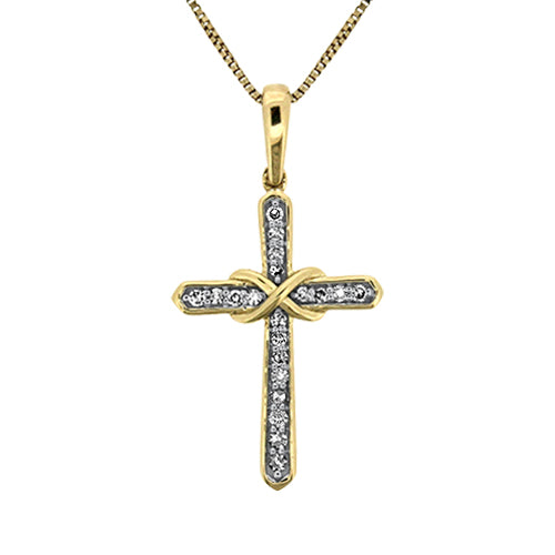 Yellow Gold Diamond Cross Pendant